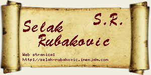 Selak Rubaković vizit kartica